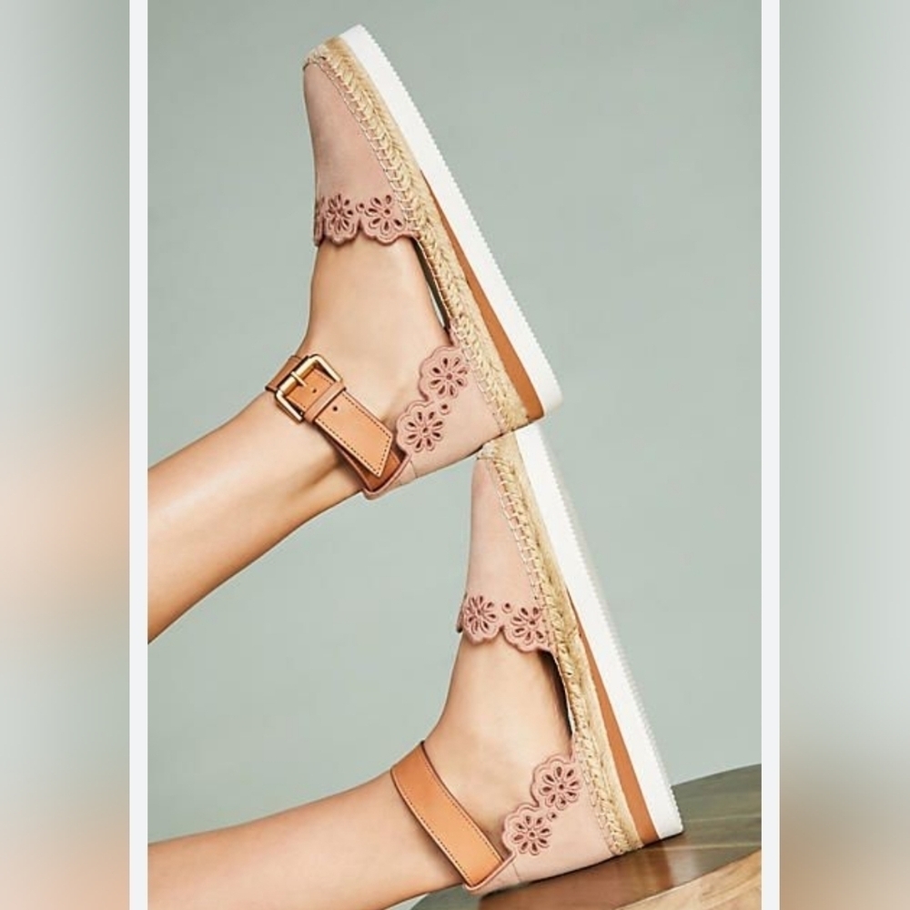 See by Chloe Scalloped Espadrilles In Blush Pink Size EU 37 US 7 Women's - Picture 2 of 16